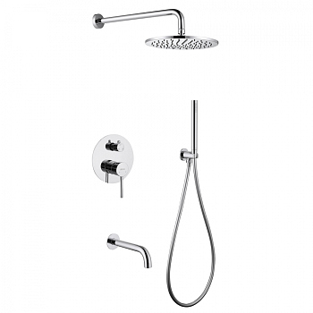 Душевая система ABBER Wasser Kreis AF8117G скрытого монтажа с изливом, золото матовое