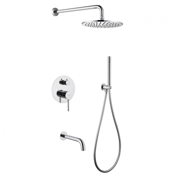 Душевая система ABBER Wasser Kreis AF8117G скрытого монтажа с изливом, золото матовое