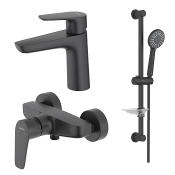 Комплект смесителей Aquatek Бетта AQ1131MB Черный матовый