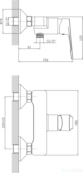 Смеситель 1 Orange Berti M17-200cr для душа
