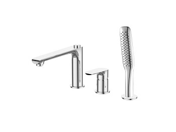 ANCONA Смеситель на борт ванны с ручным выдвижным душем, хром ANCONA-BVD3-CRM