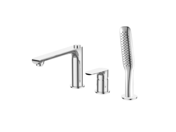 ANCONA Смеситель на борт ванны с ручным выдвижным душем, хром ANCONA-BVD3-CRM