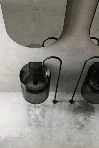 Раковина подвесная прозрачная ABBER Kristall AT2704Onyx черная