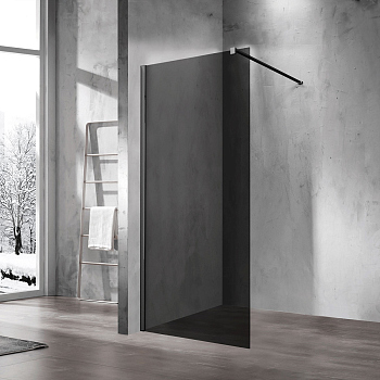 Душевая перегородка Vincea Walk-In VSW-1H110CGB, 1100*2000, черный, стекло тонированное Душевая перегородка Vincea Walk-In VSW-1H110CGB, 1100*2000, черный, стекло тонированное
