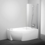 Шторка на ванну Ravak Rosa CVSK1 140/150 R Transparent, профиль блестящий