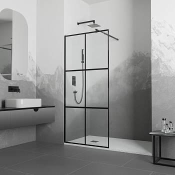 Душевая перегородка RGW WA-011B, 35101190-84, Чёрный, 90*200