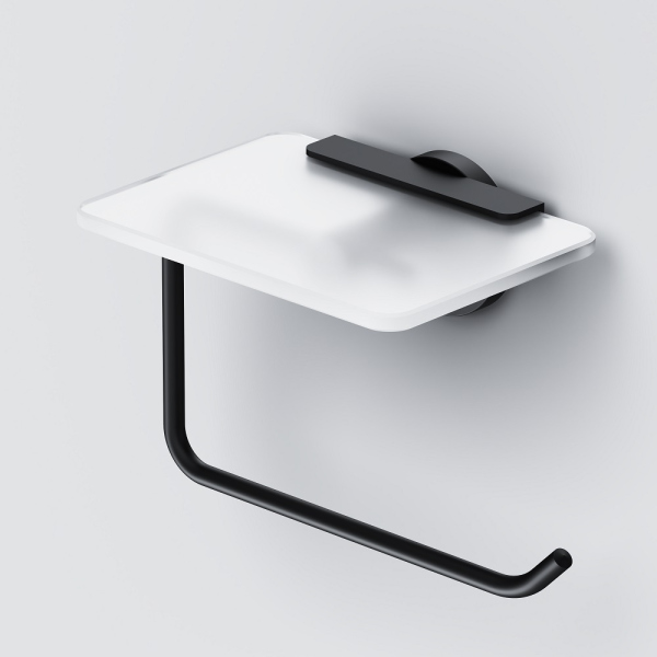 Держатель для туалетной бумаги с полкой, черный AM.PM X-Joy, A85A341522 Держатель для туалетной бумаги с полкой, черный AM.PM X-Joy, A85A341522