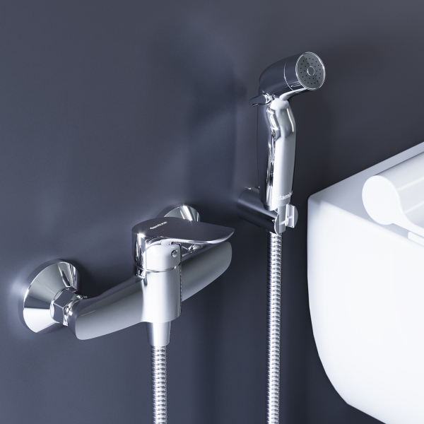 Смеситель для душа с гигиенической лейкой, держателем и шлангом Damixa Jupiter, 778000000 Смеситель для душа с гигиенической лейкой, держателем и шлангом Damixa Jupiter, 778000000