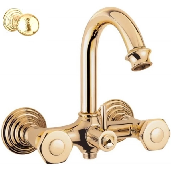 APHRODITE-V-03/24-M Смеситель для ванны и душа, исполнение  золото, ручки Шар