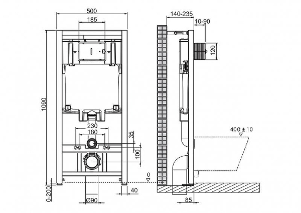 Инсталляция для унитазов BelBagno, BB002-80