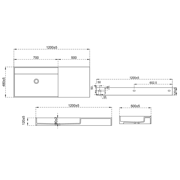 Раковина подвесная ABBER Stein AS2628 белая матовая