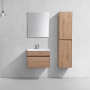 Тумба с раковиной Vincea Chiara 600 подвесная, 1 выкатной ящик soft-close, N.Oak, VMC-2C600NO+VCB-13600G