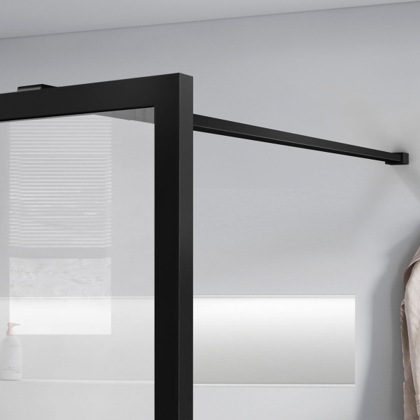 Душевая перегородка Vincea Walk-In VSW-1HC800CFB, 800*2000, черный, стекло прозрачное/рифленое Душевая перегородка Vincea Walk-In VSW-1HC800CFB, 800*2000, черный, стекло прозрачное/рифленое