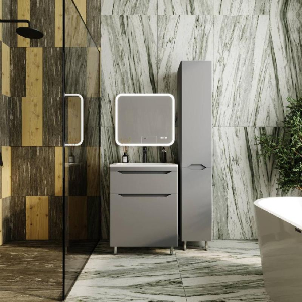 Тумба без раковины Style Line напольная "Марелла 60" (2 ящ.) серый, PLUS, СС-00002397