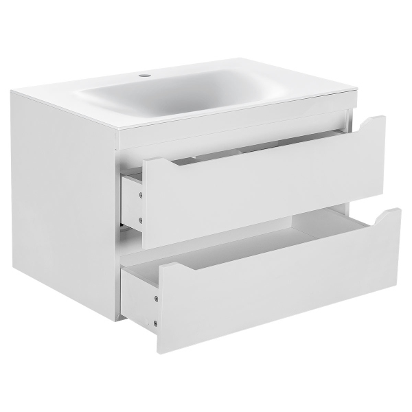 Тумба с раковиной Vincea Fine 800 подвесная, 2 выкатных ящика soft close, G.White, VMC-2F800GW+VCB-1F800W Тумба с раковиной Vincea Fine 800 подвесная, 2 выкатных ящика soft close, G.White, VMC-2F800GW+VCB-1F800W