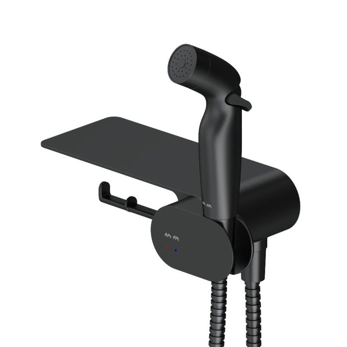 Набор подвесной унитаз с гигиеническим душем, черный AM.PM Spirit V2.0, CK70H1103B