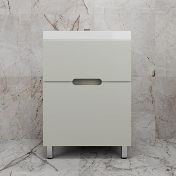 Тумба без раковины напольная "Матис 80" 80 (2 ящика), ОЛИВА, ЭМАЛЬ, ЛС-00002438