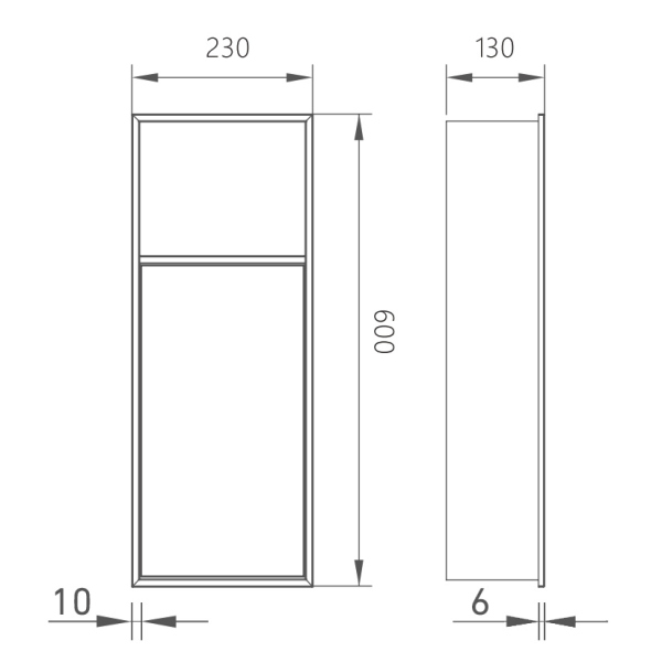 Скрытая настенная ниша из нержавеющей стали ABBER Nischen AN3008BST