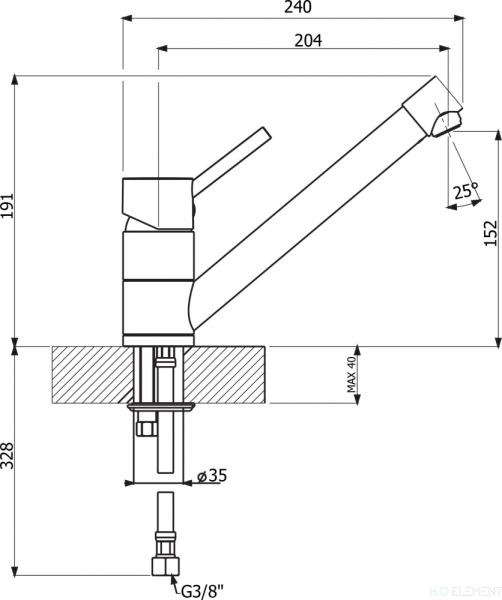 Смеситель Florentina Фита AV для кухонной мойки, мокко