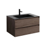 Тумба с раковиной Vincea Luka 800 подвесная, 2 выкатных ящика soft-close, R.Oak, VMC-2L800RO+VCB-13800B