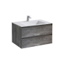 Тумба с раковиной Vincea Luka 800 подвесная, 2 выкатных ящика soft-close, G.Stone, VMC-2L800GS+VCB-13800W