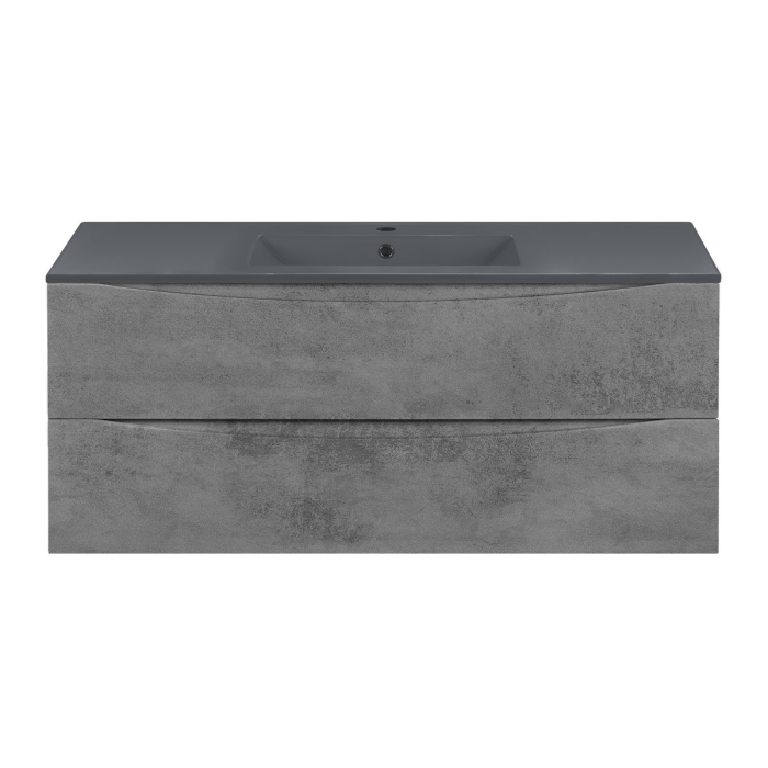Тумба с раковиной Vincea Mia 1200 подвесная, 2 выкатных ящика soft close, Beton, VMC-2MC120BT+VBS-13120MB
