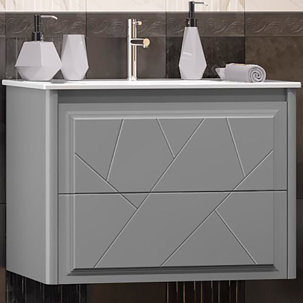 Тумба без раковины Opadiris Луиджи 70 00-00005953 подвесная Серая матовая