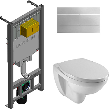 Комплект унитаза с инсталляцией Jacob Delafon Patio E21739RU-00 с сиденьем и клавишей смыва