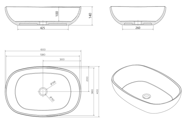 Раковина накладная прозрачная ABBER Kristall AT2805Vesuvian оливковая