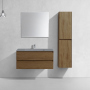 Тумба с раковиной Vincea Luka 1000 подвесная, 2 выкатных ящика soft-close, T.Oak, VMC-2L100TO+VCB-13100W