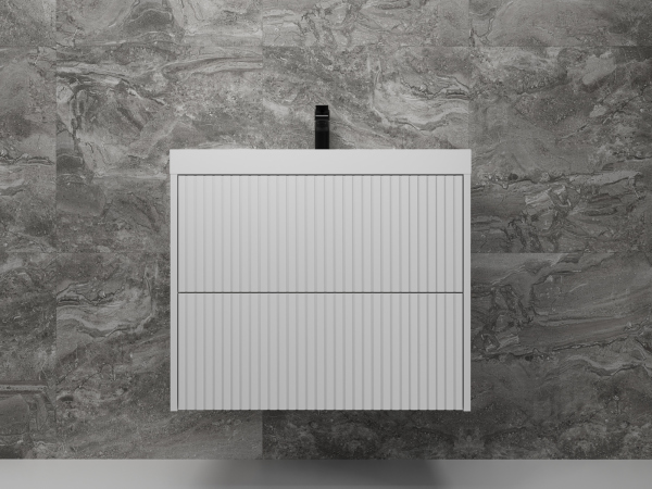 Тумба без раковины подвесная Style Line "Стокгольм 70", (2 ящ.) белый рифленый, PUSH, ЛС-00002313