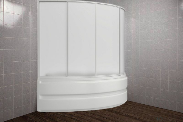 Шторка на ванну Bas Сагра 4 ств., пластик