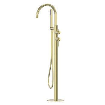 Смеситель ABBER Wasser Kreis 316 AF8115BG напольный для ванны, золото брашированное