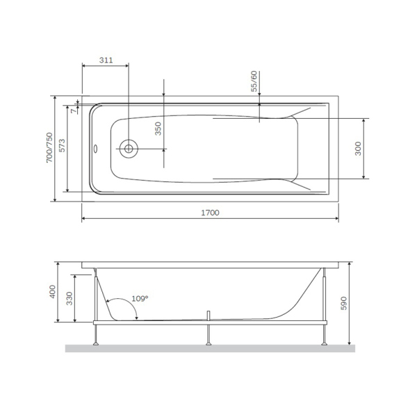 Каркас для ванны AM.PM Gem W90A-170-075W-R Каркас для ванны AM.PM Gem W90A-170-075W-R
