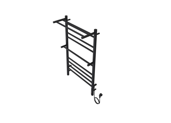 Полотенцесушитель электрический Aquatek Альфа П10 500х900 мм, с полкой, черный, AQ EL RRP1090BL