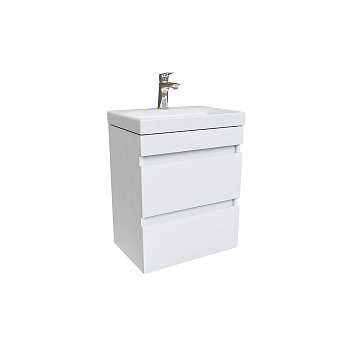 Тумба с раковиной IDDIS подвесная с ящиками, белая, 50 см, Zodiac. (ZOD5CB0i95K)