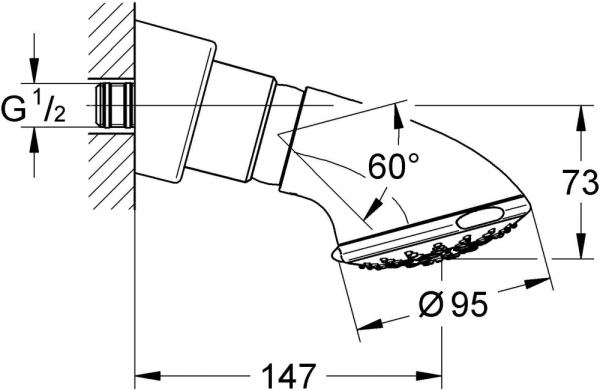 Верхний душ Grohe Relexa 100 Five 27062000