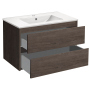 Тумба с раковиной Vincea Gio 800 подвесная, 2 выкатных ящика soft-close, R.Oak, VMC-2G800RO+VBS-13980MA