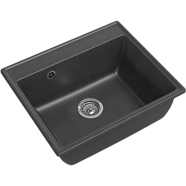 Мойка кухонная GranFest VERTEX GF-V-580 1-чаш 580*500мм графит, мрамор Мойка кухонная GranFest VERTEX GF-V-580 1-чаш 580*500мм графит, мрамор