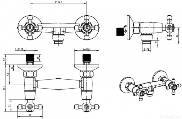Смеситель Boheme Crystal 294-CRST для душа