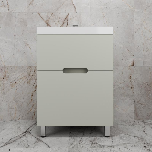 Тумба без раковины напольная "Матис 70" 70 (2 ящика), ОЛИВА, ЭМАЛЬ, ЛС-00002435