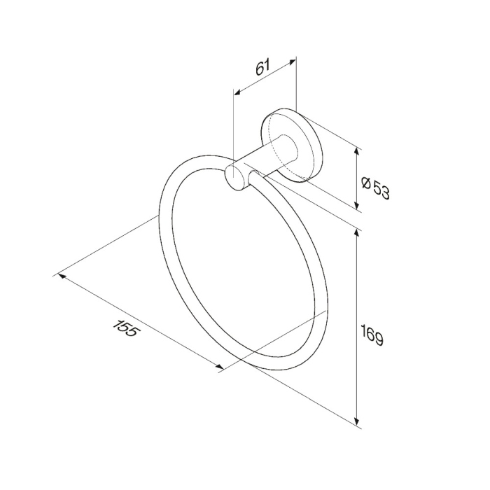Кольцо для полотенец, черный AM.PM X-Joy, A85A34422