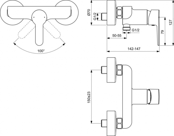 Смеситель Ideal Standard Sesia BC207AA для душа