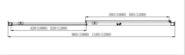 Душевая дверь Aquatek двухэлементная,1200x2000 профиль хром, стекло прозрачное, AQ ARI RA 12020CH