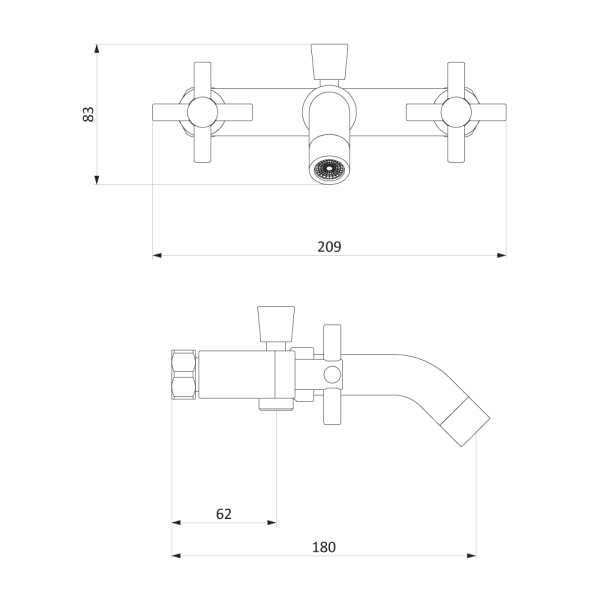 Смеситель для ванны и душа Damixa Neo Classic, 271000000
