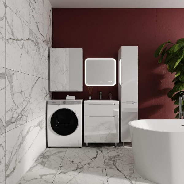 Тумба без раковины Style Line напольная "Марелла 60" (2 ящ.) белый глянец, PLUS, СС-00002396