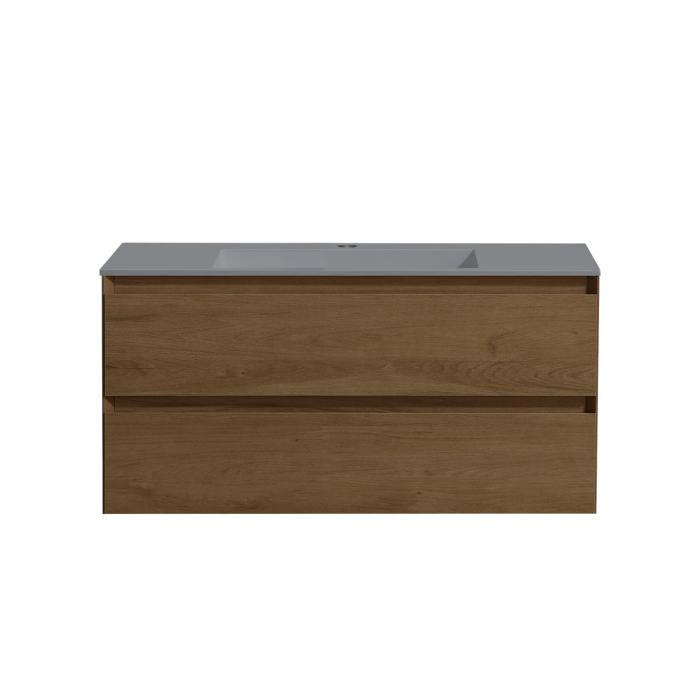 Тумба с раковиной Vincea Luka 1000 подвесная, 2 выкатных ящика soft-close, T.Oak, VMC-2L100TO+VCB-13100W