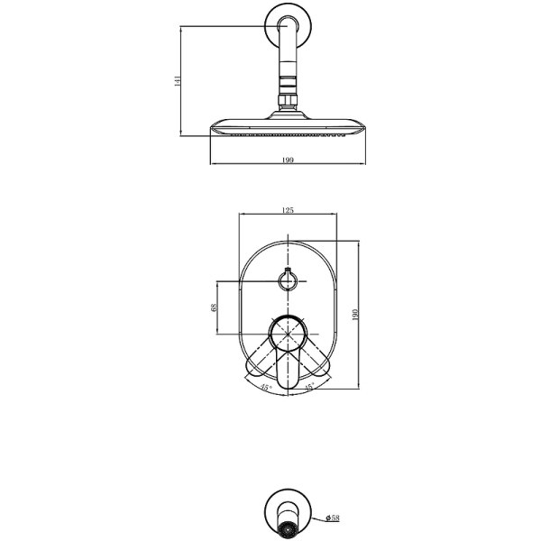 Смеситель для душа встраиваемый D&K Rhein Marx (DA1395801)