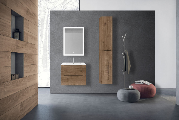 Тумба с раковиной Vincea Mia 600 подвесная, 2 выкатных ящика soft close, V.Oak, VMC-2MC600VO+VBS-13960 Тумба с раковиной Vincea Mia 600 подвесная, 2 выкатных ящика soft close, V.Oak, VMC-2MC600VO+VBS-13960