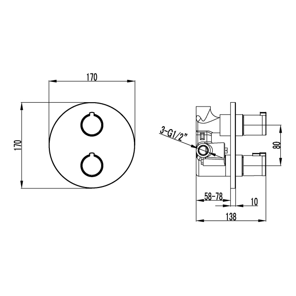 Смеситель Lemark Yeti для душа встраиваемый (LM7823C)